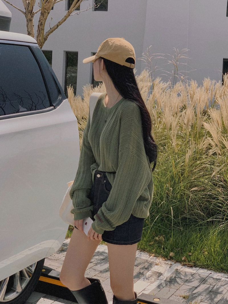 [Bellide made] Caramel Loose Fit Long Round Knitwear