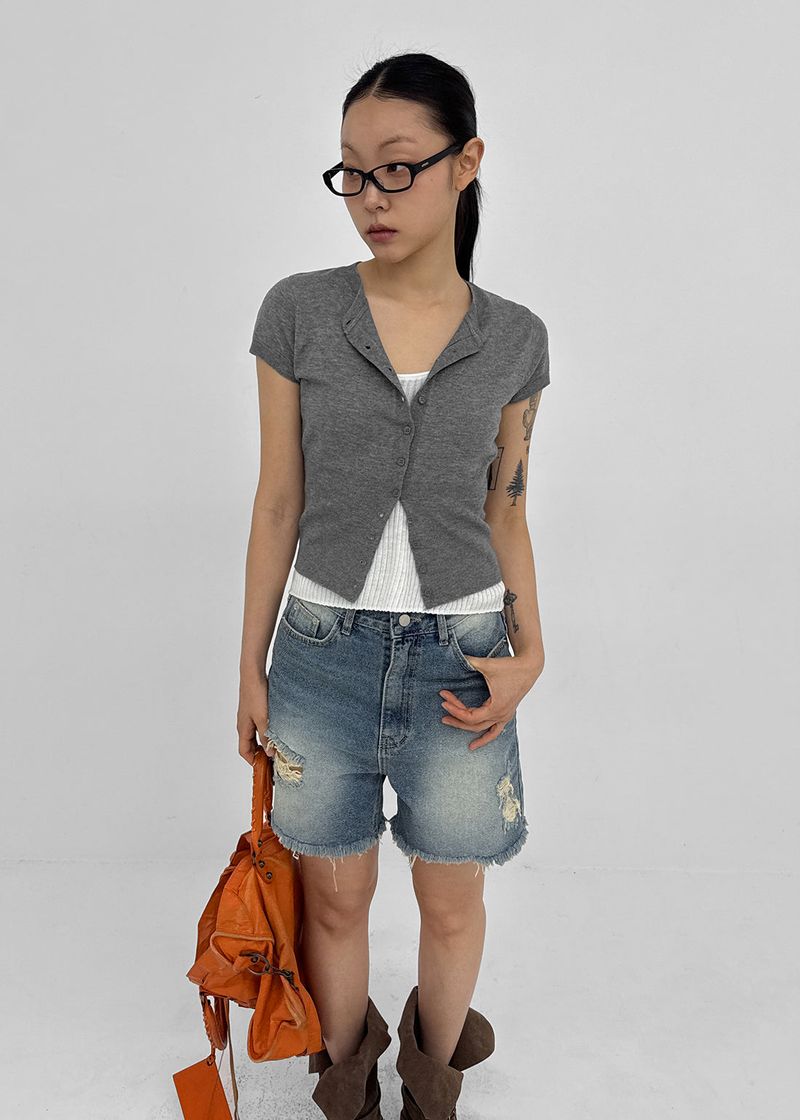 BLACKUP（ブラックアップ）の「[MADE] Budri Short Sleeve Knit Cardigan（Tops）」