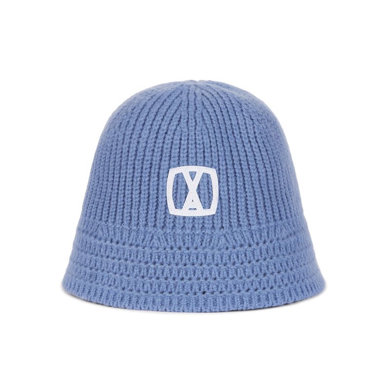 VA Square Applique Knit Bucket Hat / Sky