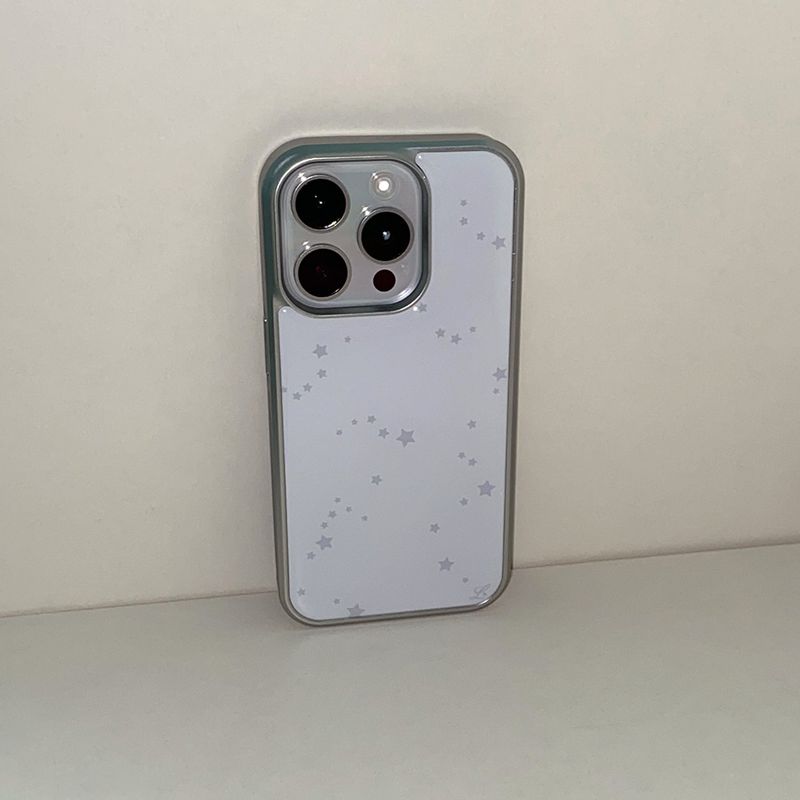 [MADE] SRARRY NIGHT PHONE CASE WHITE (epoxy silver bumper)