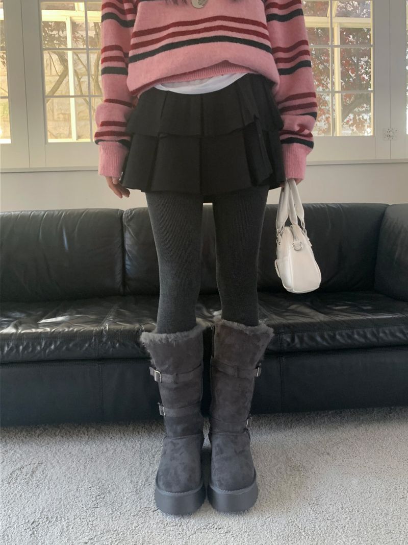 Moufee Fur-Lined Belted Long Ugg Boots