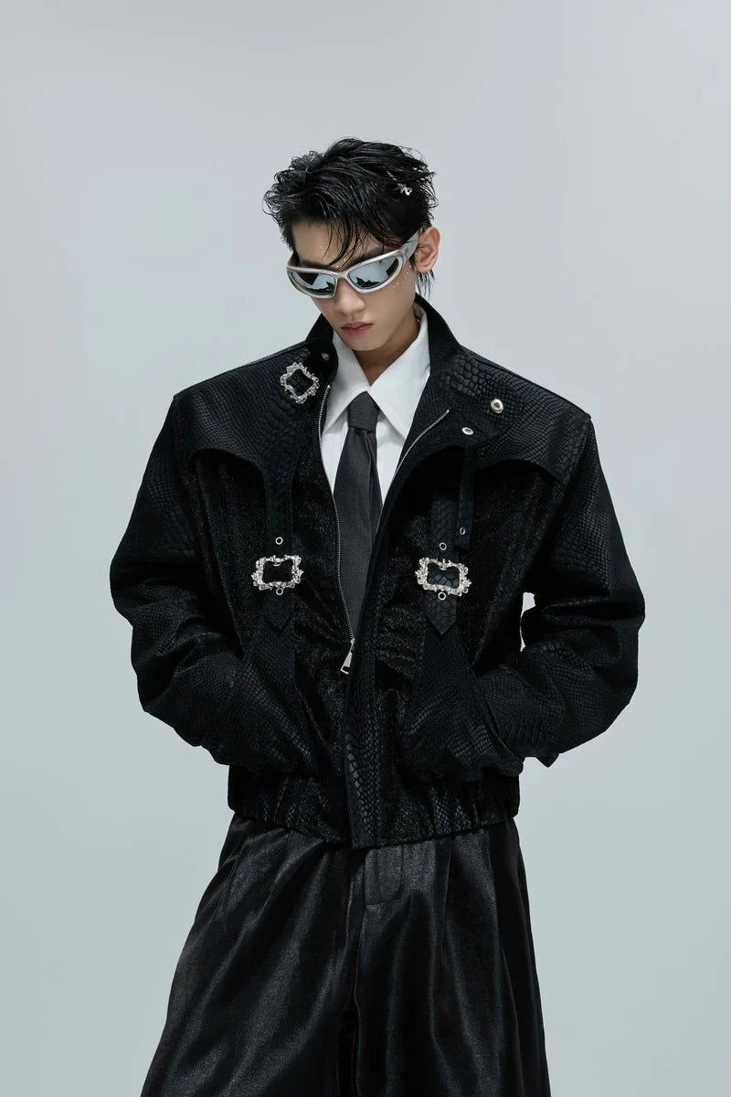 Argue Cultureの「Snakeskin Cropped Leather Jacket（Jackets/Outerwear）」