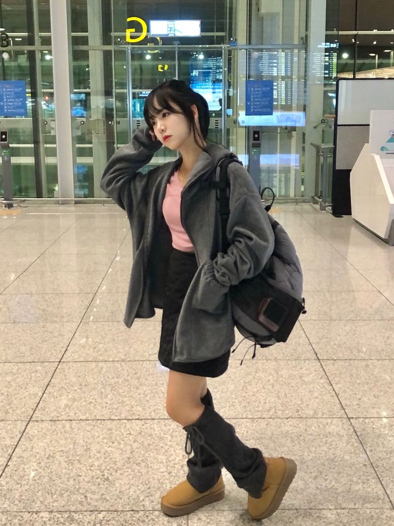 Airport fleece unbalance jacket