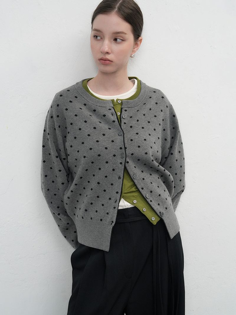 【即日発送】semi loose fit dot cardigan