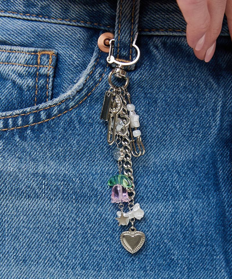 Heart Ribbon Tulip Rabbit Keyring