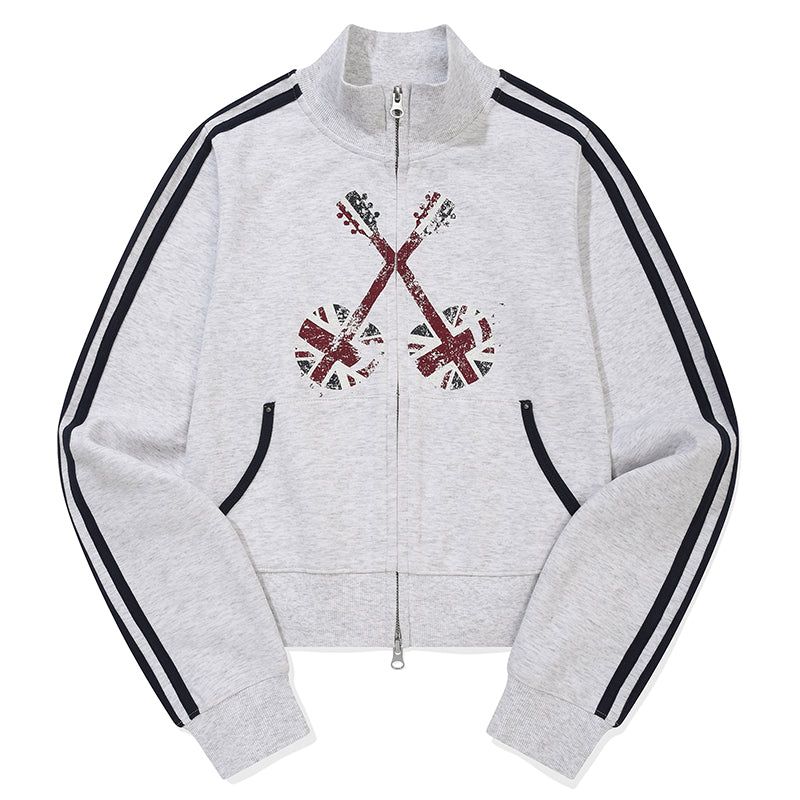 UNION JACK JERSEY ZIP UP [MELANGE GRAY]