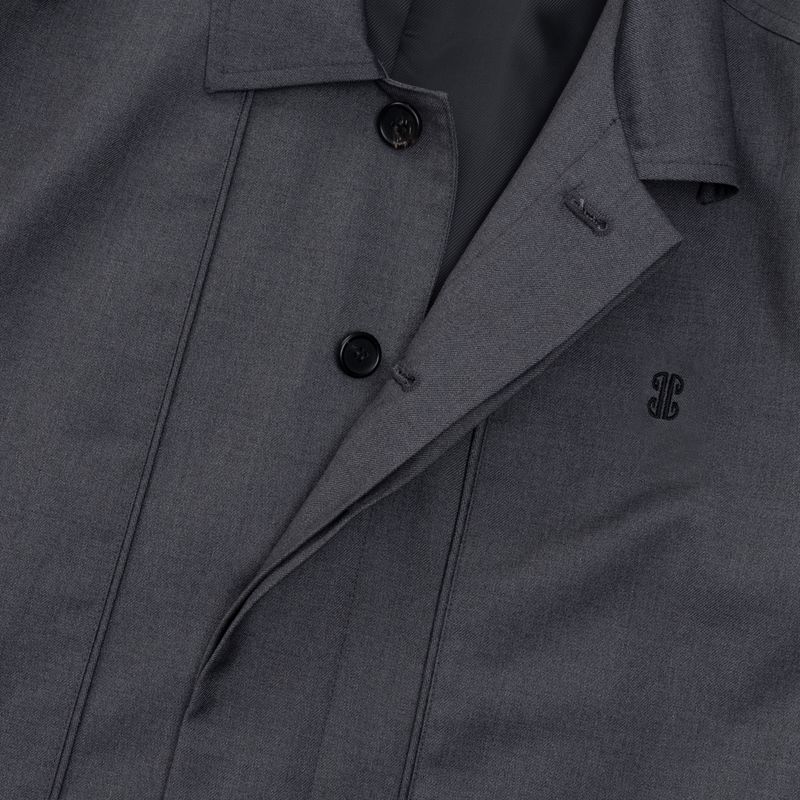 Hem Button Crop Jacket (Gray)