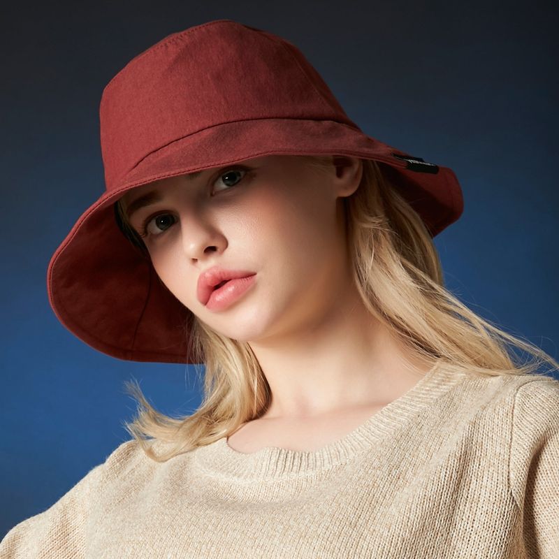 Wire brim bucket hat Burgundy