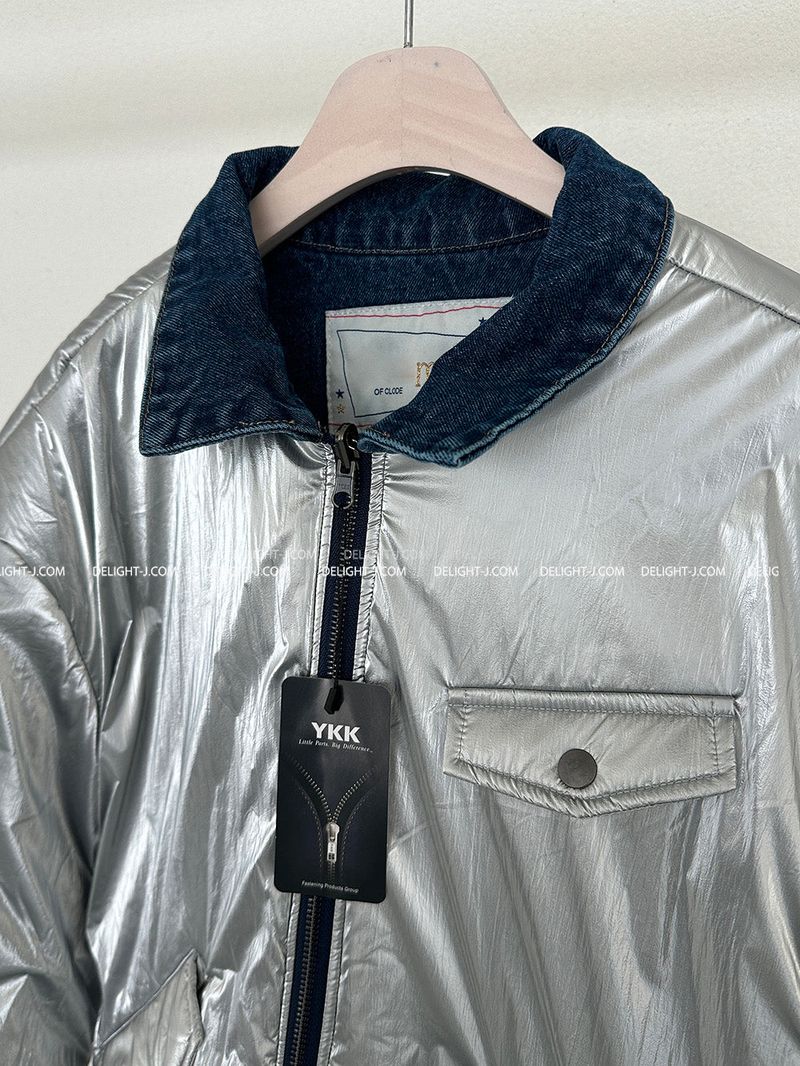 Double-sided reversible denim padded coat
