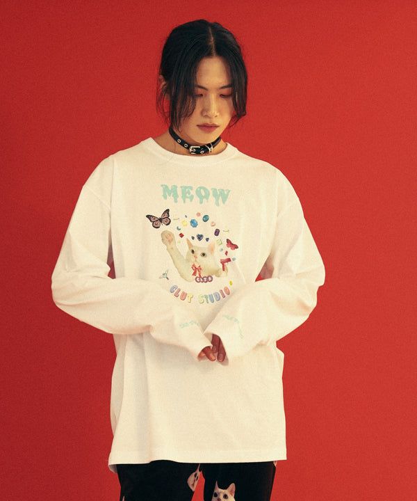 CLUT STUDIO(クラットスタジオ)の「0 2 meow meow cat t-shirt(Tops)」
