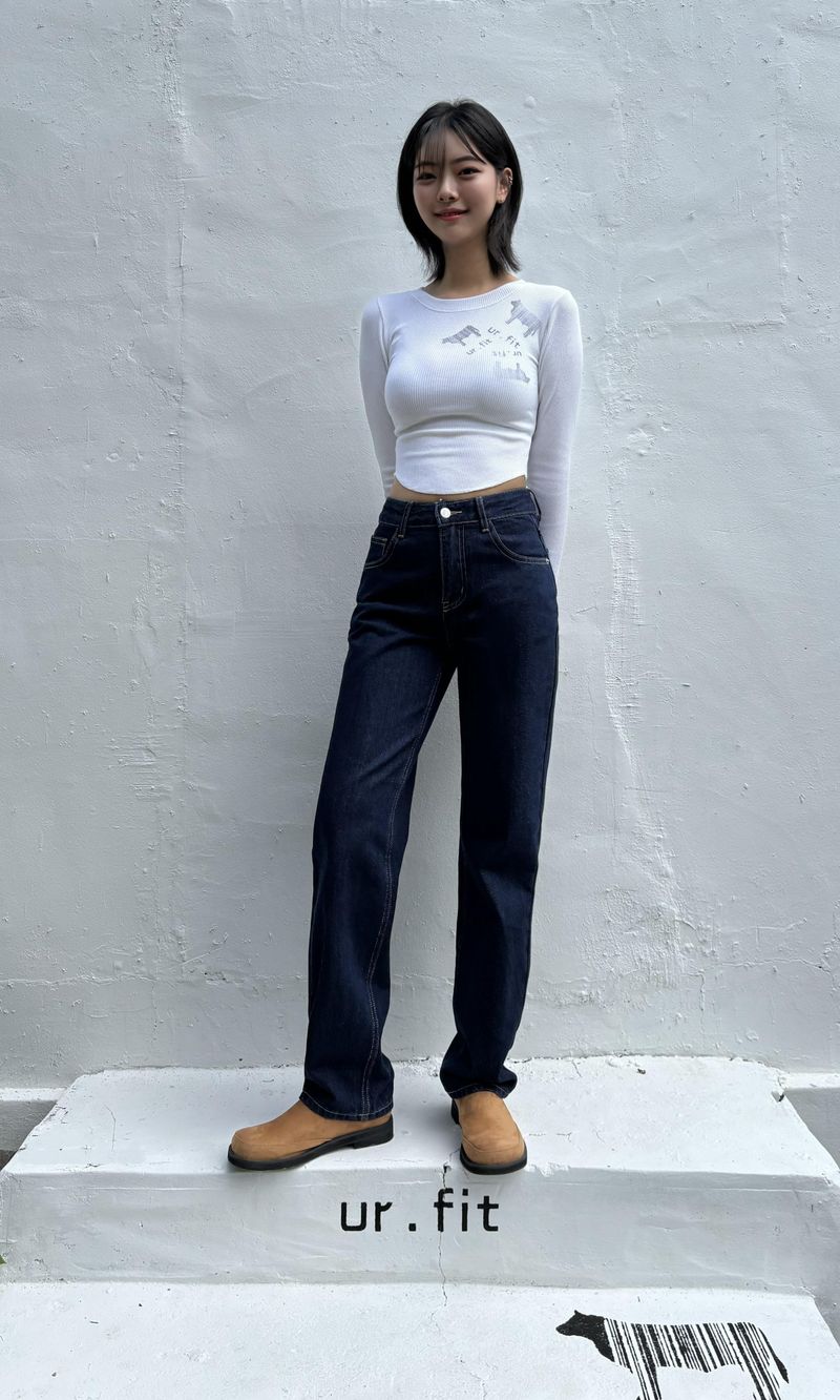 DARK BLUE STANDARD FIT DENIM PANTS code 23003