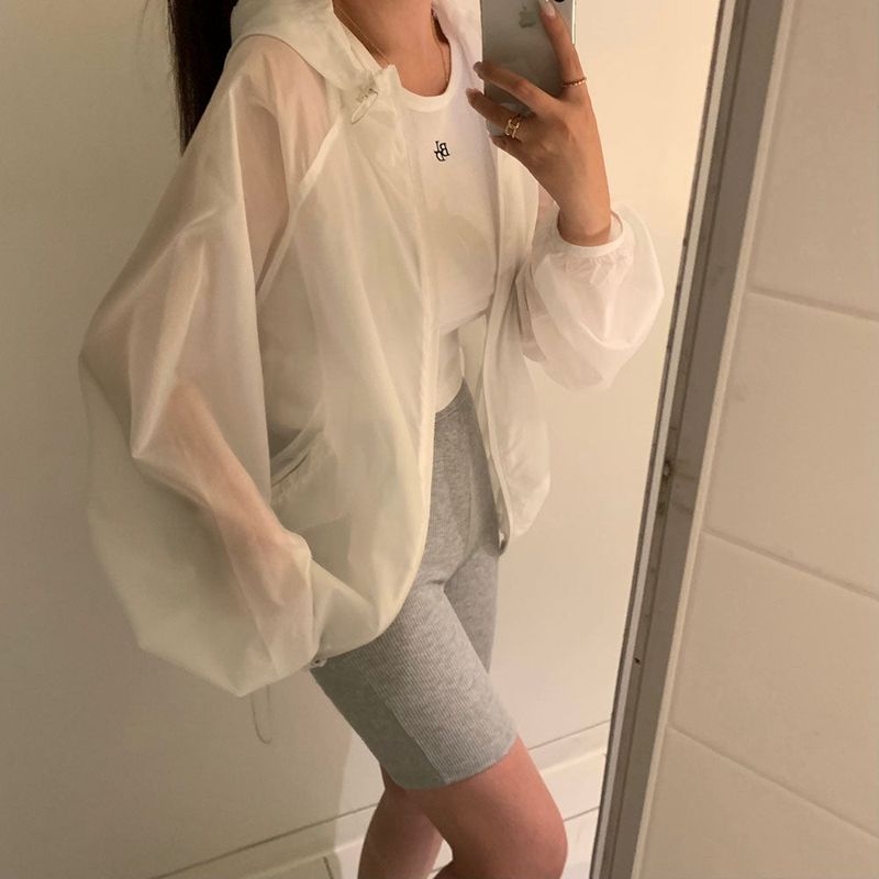 [BELLIDE MADE] scene food see-through windbreaker