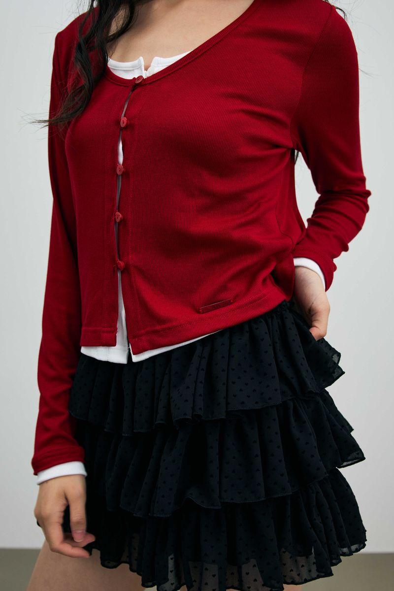 MINI HEART CANCAN SKIRT PANTS / BLACK