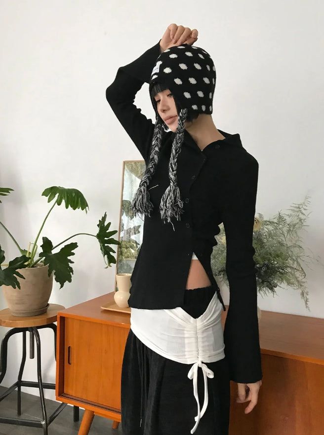 DOT EARFLAP BEANIE