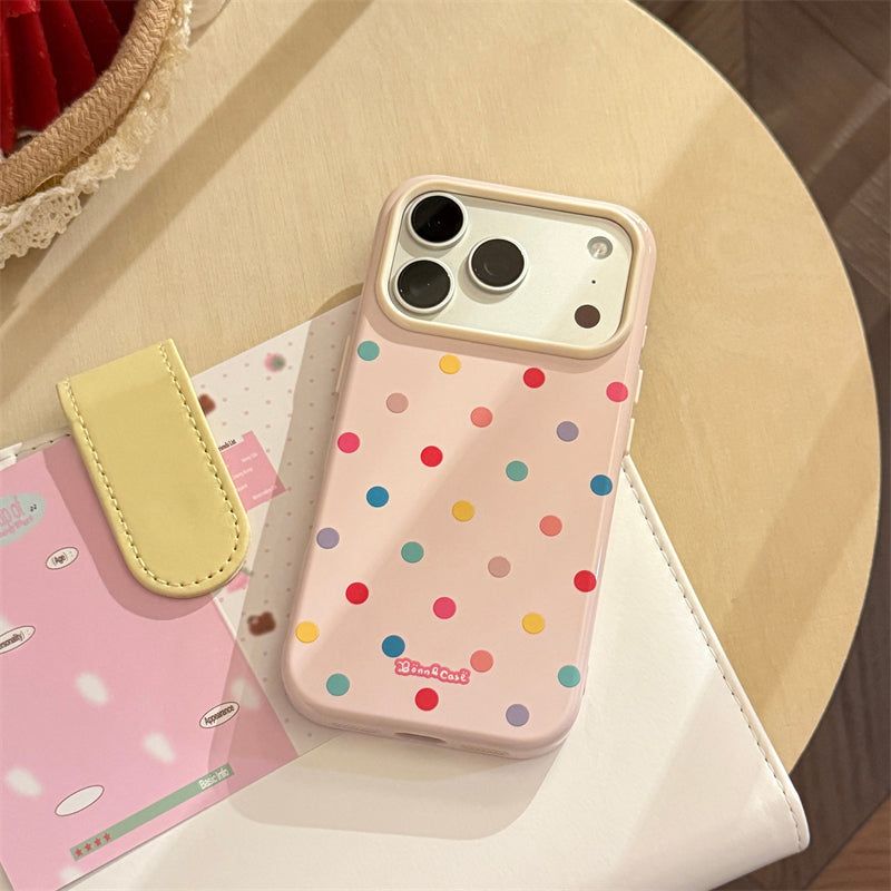 Dopamine Color Polka Dot Soft iPhone Case (iPhone 13–17 Series)