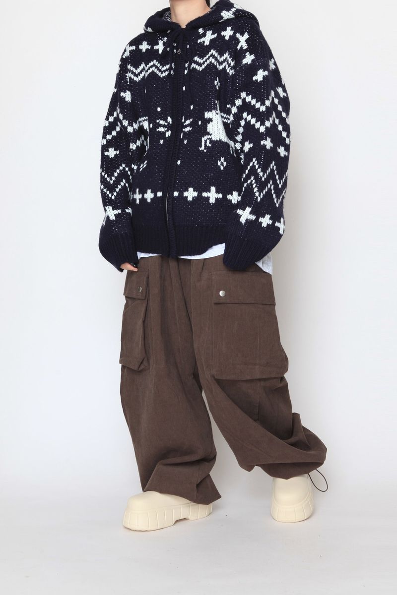 Corduroy Snap Cargo Pants