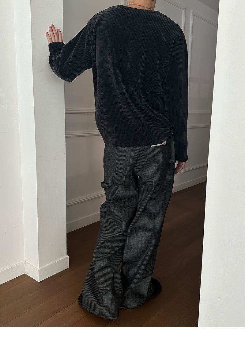 [MADE] Velvet golgi henry neck knit sleeves(3color)