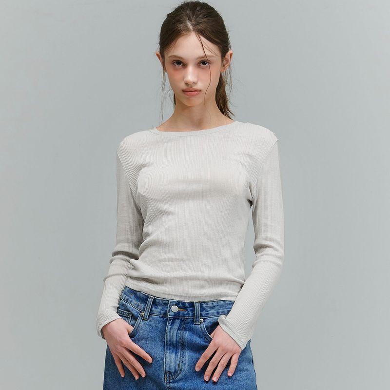 RANDOMOFF（ランダムオフ）の「SLIP SHEER WAVE LONGSLEEVE [WHITE]（Tops）」