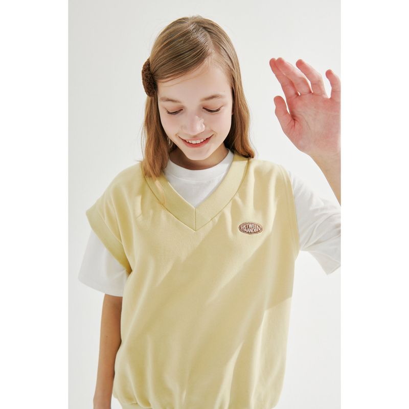UNBALANCED SWEATER VEST_MUSTARD
