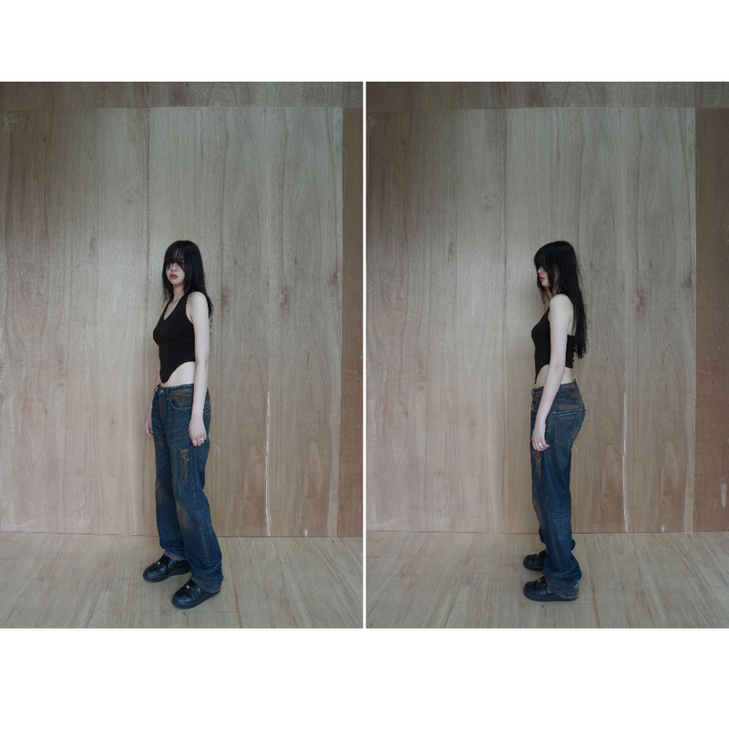HALTERNEK KNIT VEST_BROWN