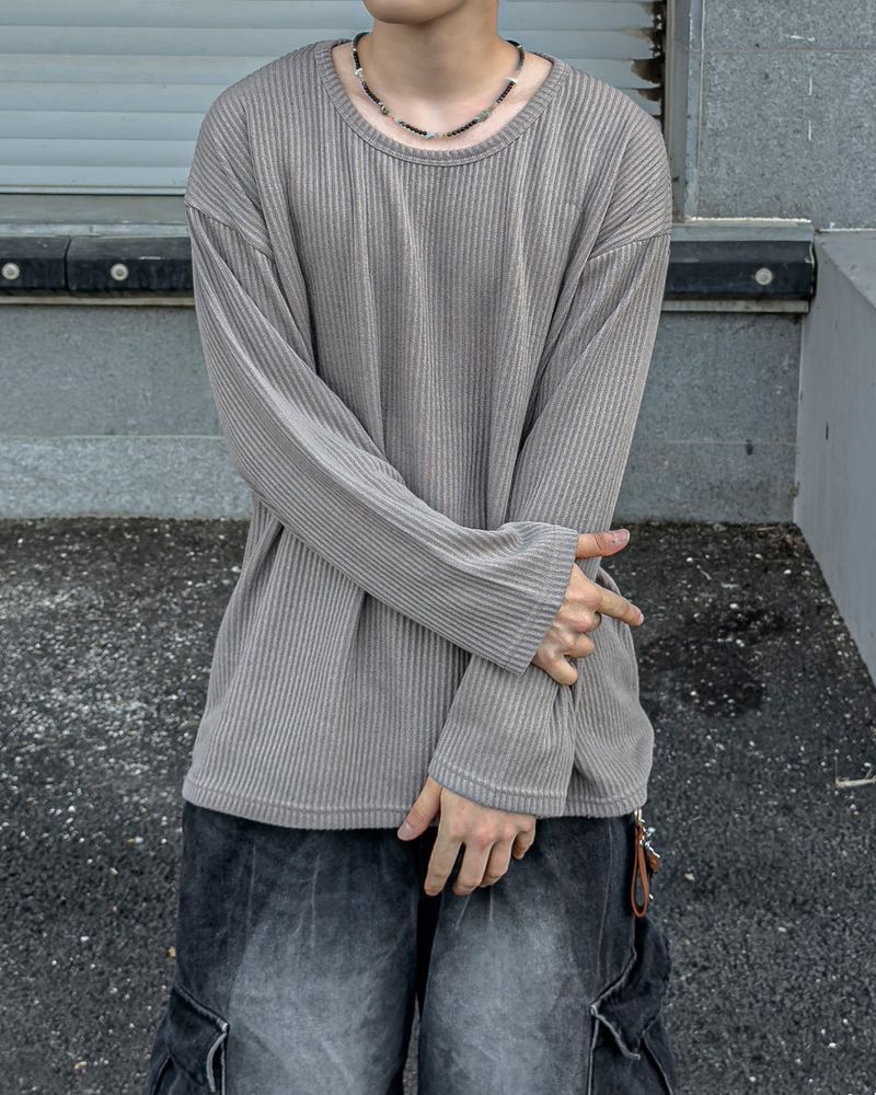 Hug Oversized Ribbed U-Neck Knit