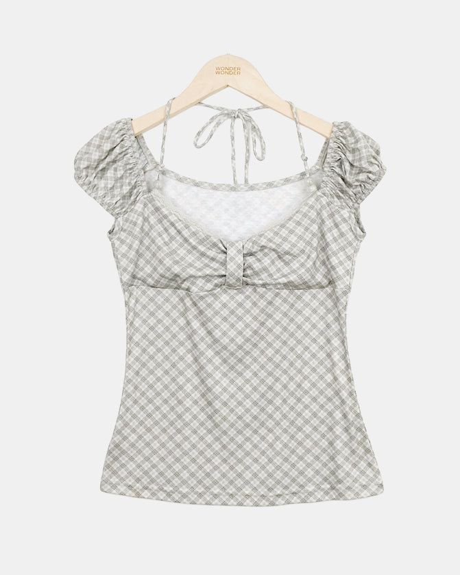 Swen Check Halter Blouse