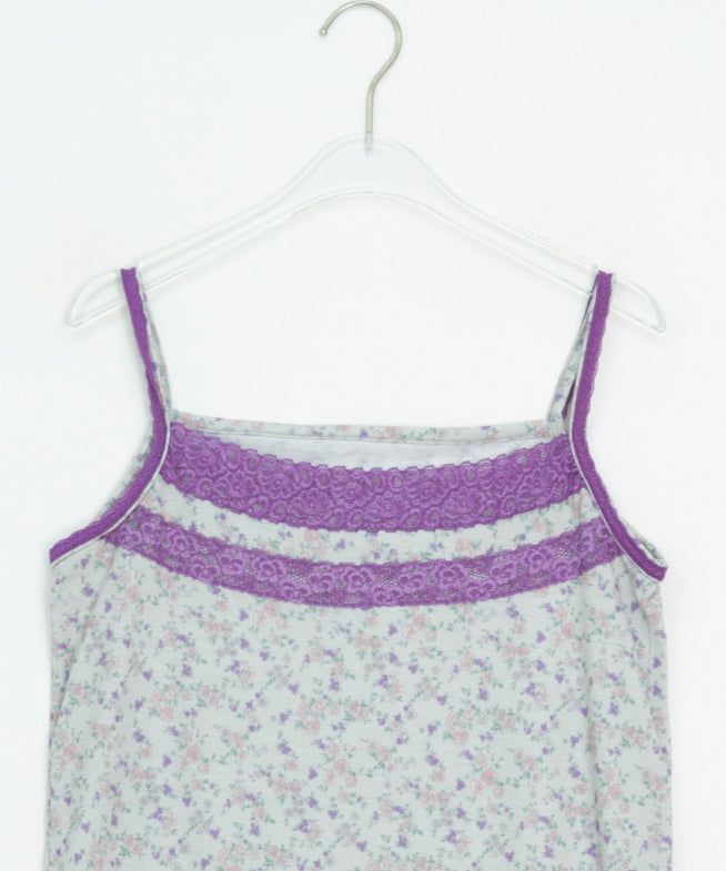 Diez Lace Flower Layered Sleeveless