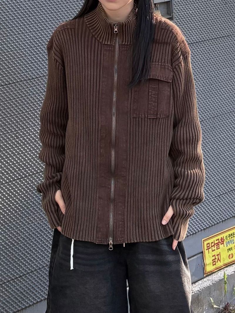 veneta garment dyed zip-up