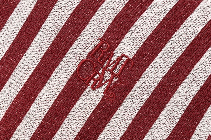 STRIPE BALLOON KNIT TOP_BURGUNDY