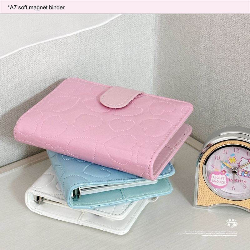 A7 soft magnet button binder white