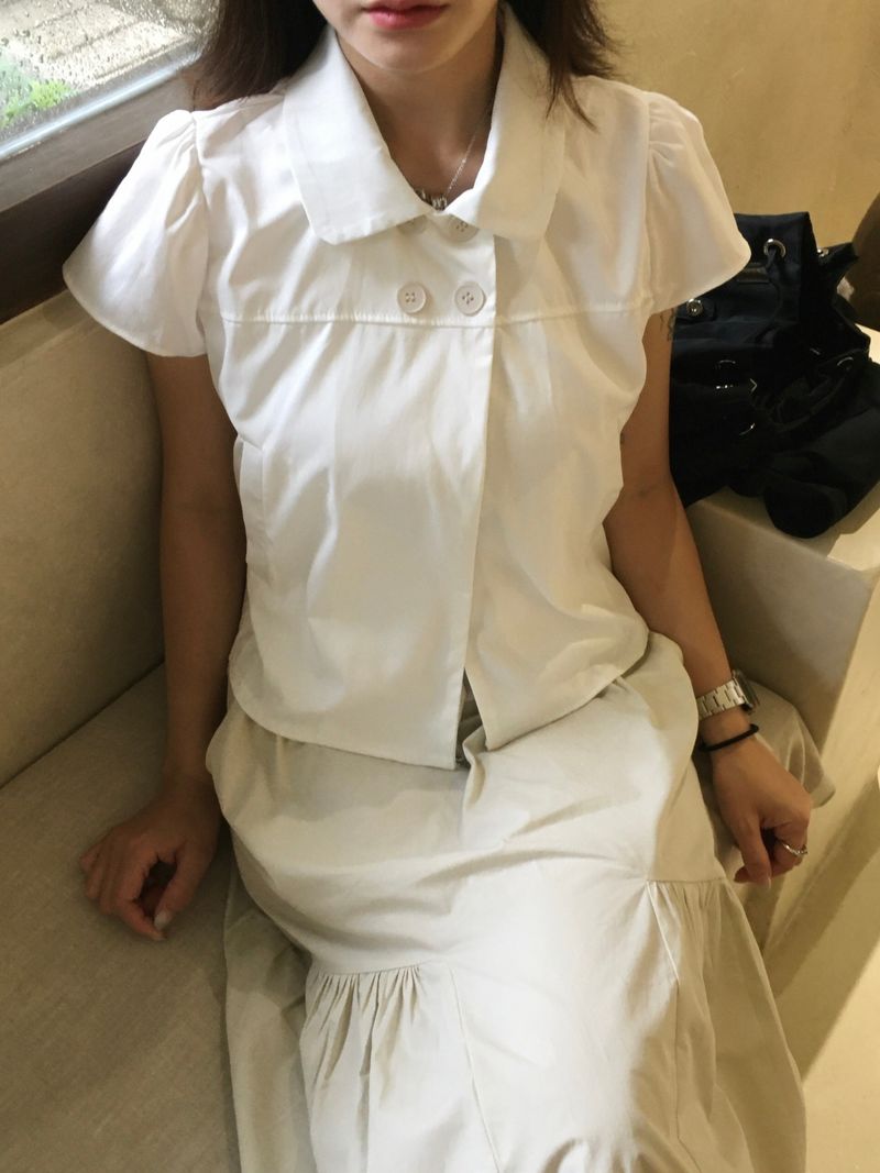 Moment button collar blouse (2c)