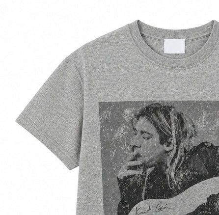 Grunge Vintage Photo Print Short Sleeve T-shirt