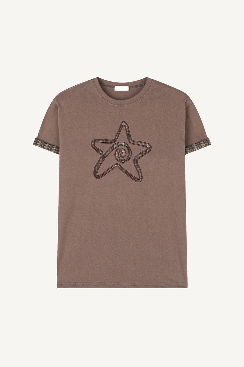 Check Star Applique T-shirt