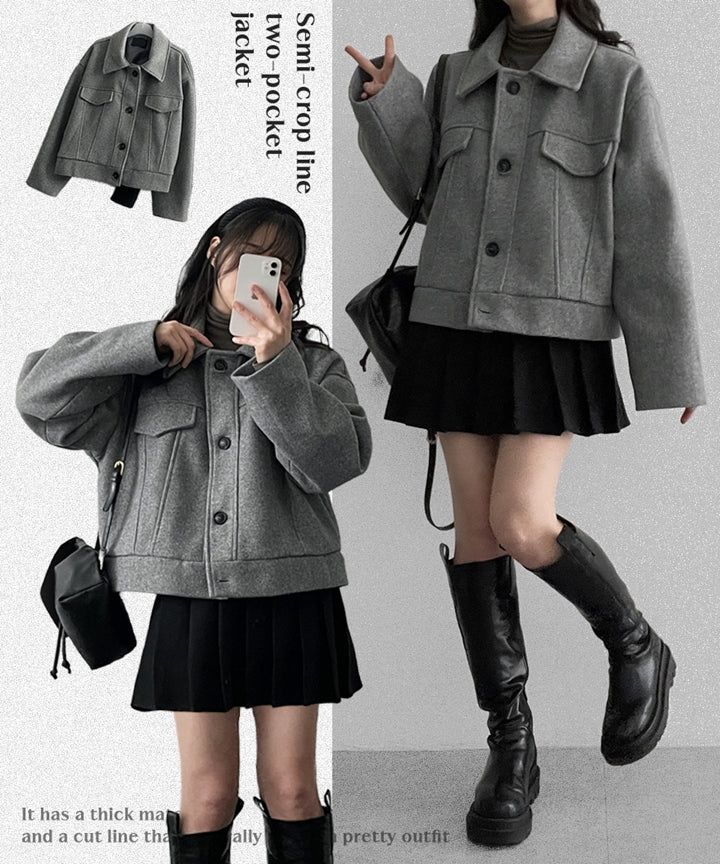 Canning two-pocket wool coat jacket