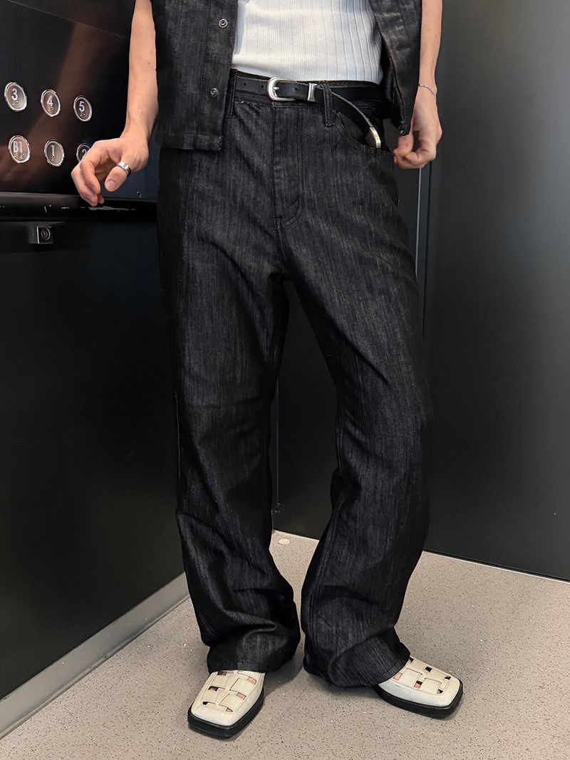 LAURANT（ロラン）の「[SET UP가능] Glossy semi flare denim pants(2color)（Pants）」