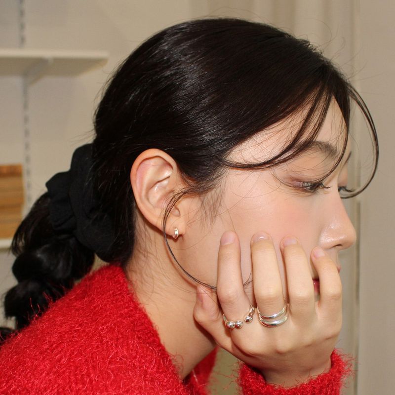 Edge hoop earring
