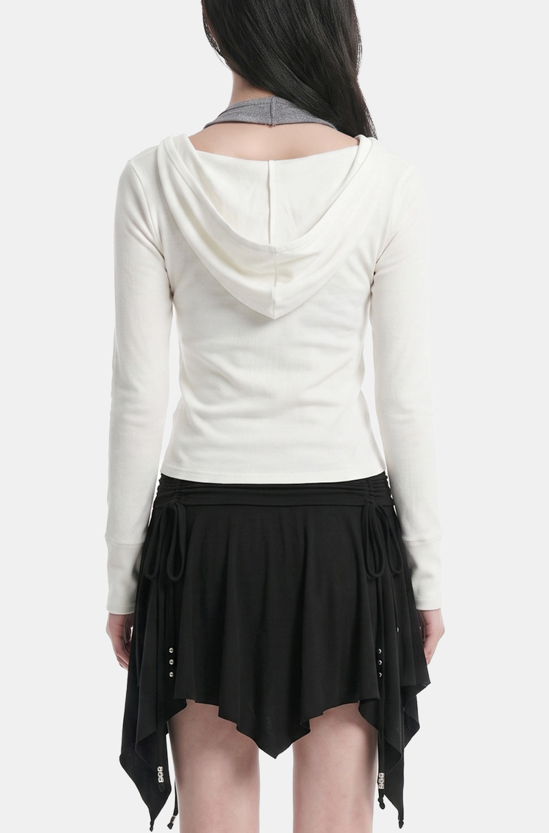 Mia Layered Halter Hood Tee