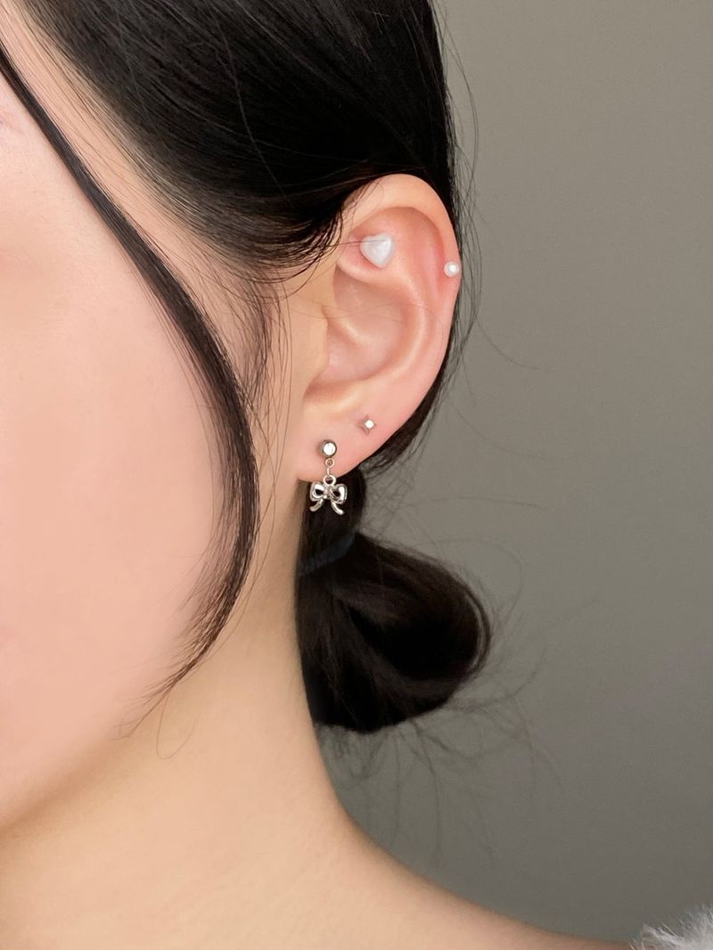 [4 set] ballet ribbon pearl piercing set