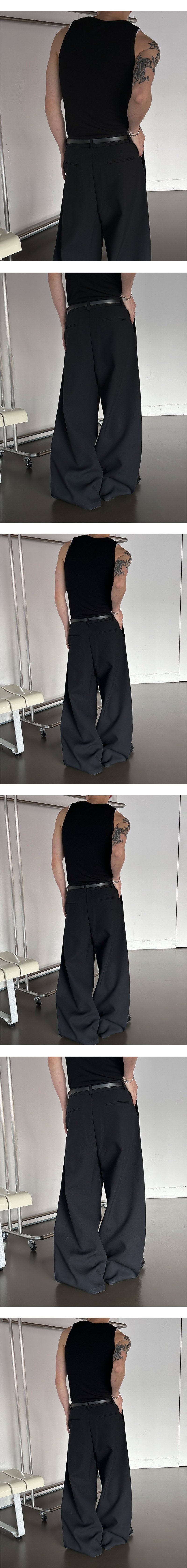  [Unisex] Wide over flare slacks(2color)