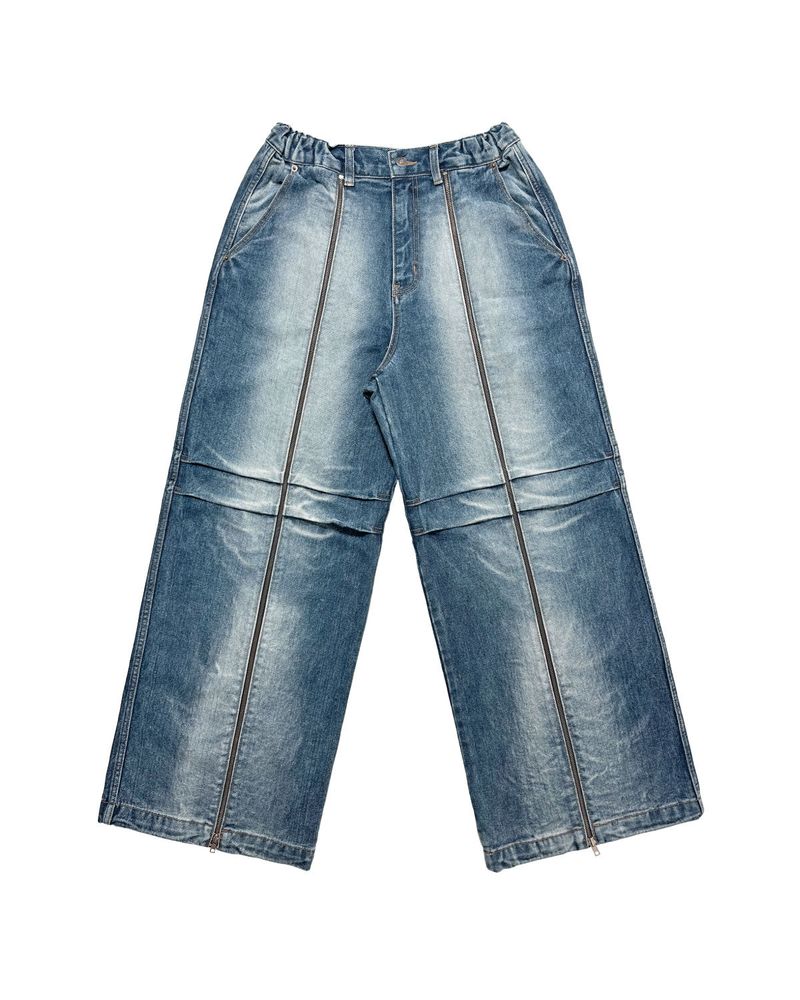 IUGAMAKARAS（イウガマカラス）の「Long Zipper Denim Pants (Blue)（Pants）」