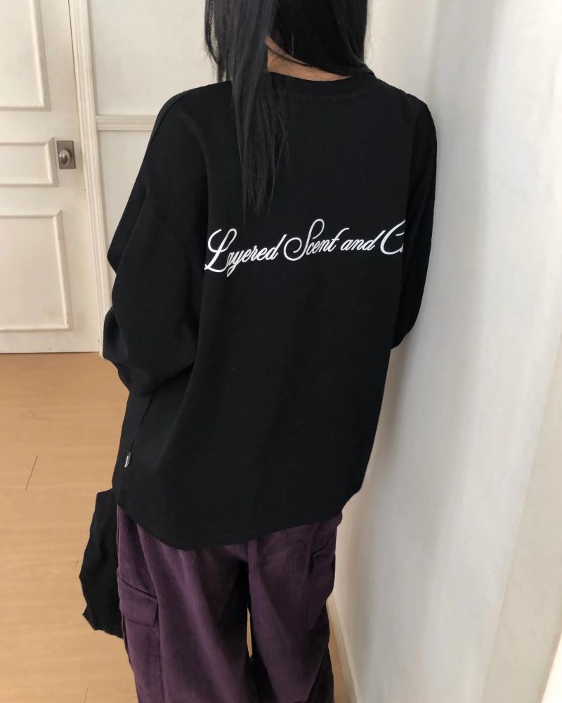 [ORIGINAL] Rosette Loose-Fit Lettering Long-Sleeve