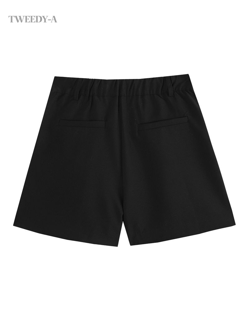Basic Gold Length Highlighted Skirt Pants Black