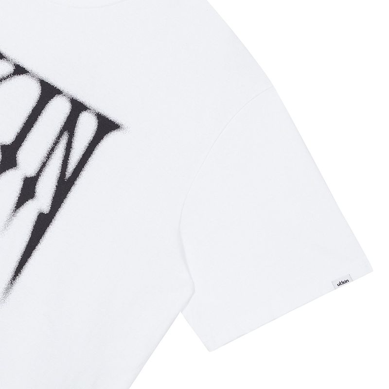 Smudging Skull Graphic T-shirt_White