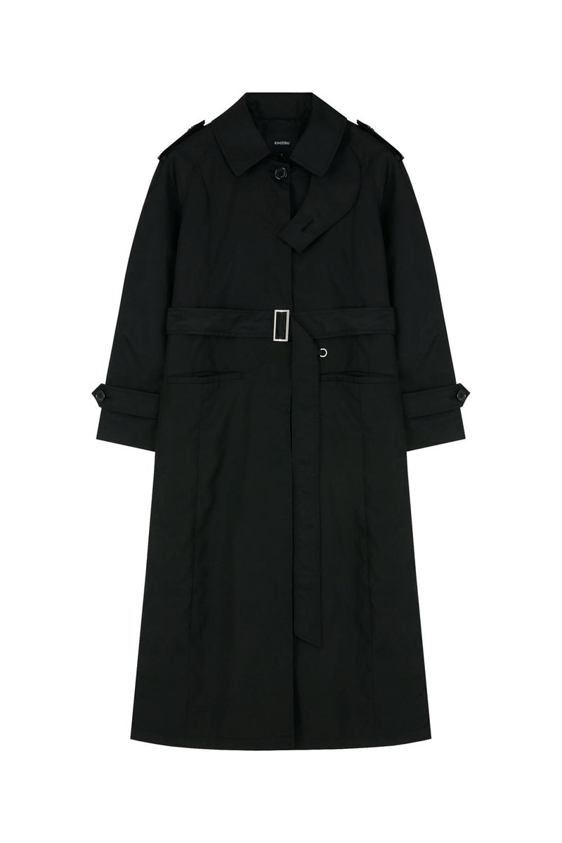 Throat Latch Trench Coat _ Black