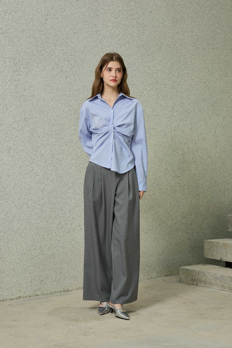 TOMO WIDE SLACKS / CHARCOAL