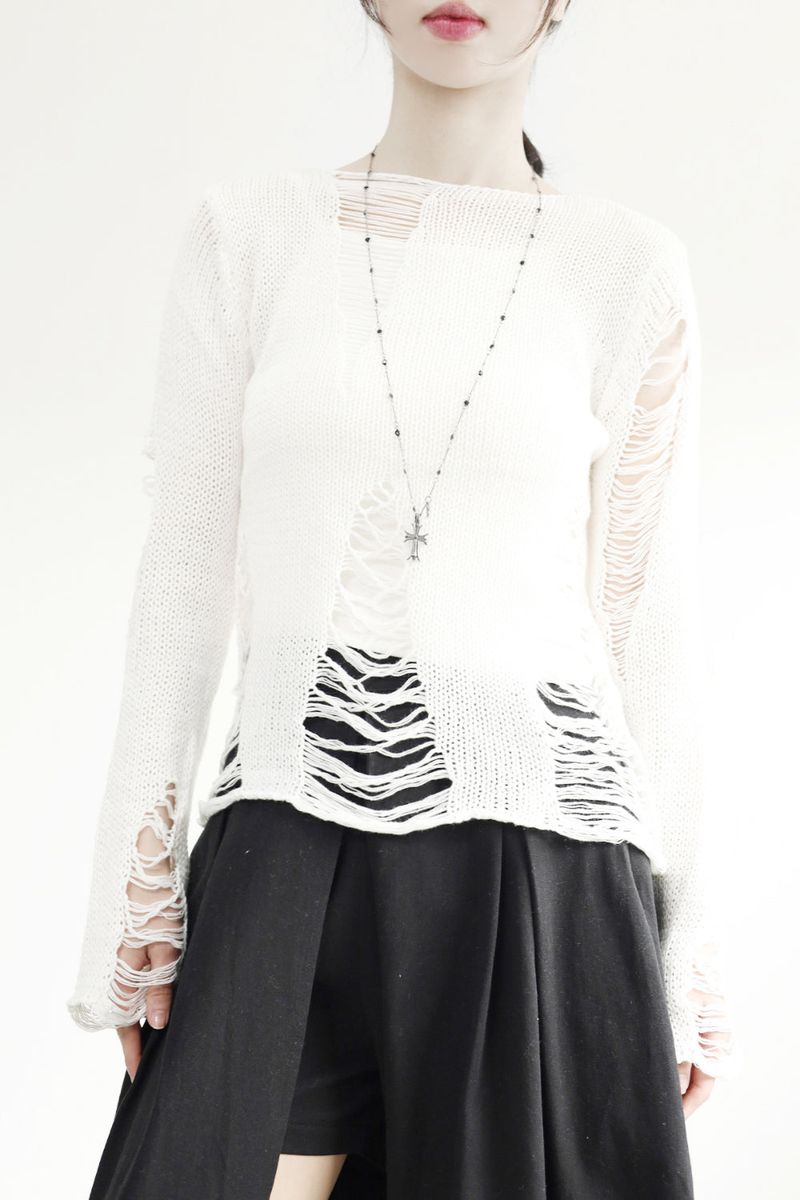 NONCODE（ノンコード）の「Kuteh Damage Knit（Tops）」