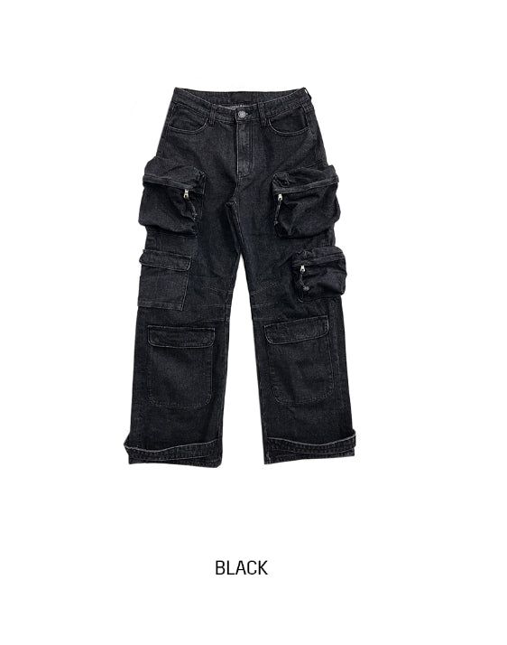 Mier Multi Cargo Denim Pants