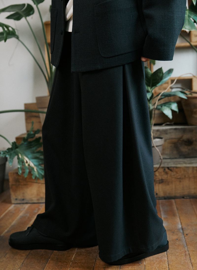 unisex side wide pants black