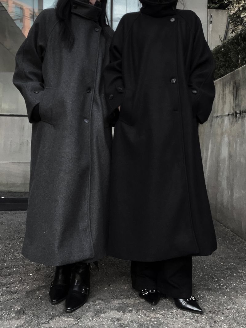 city high neck long coat (2color)