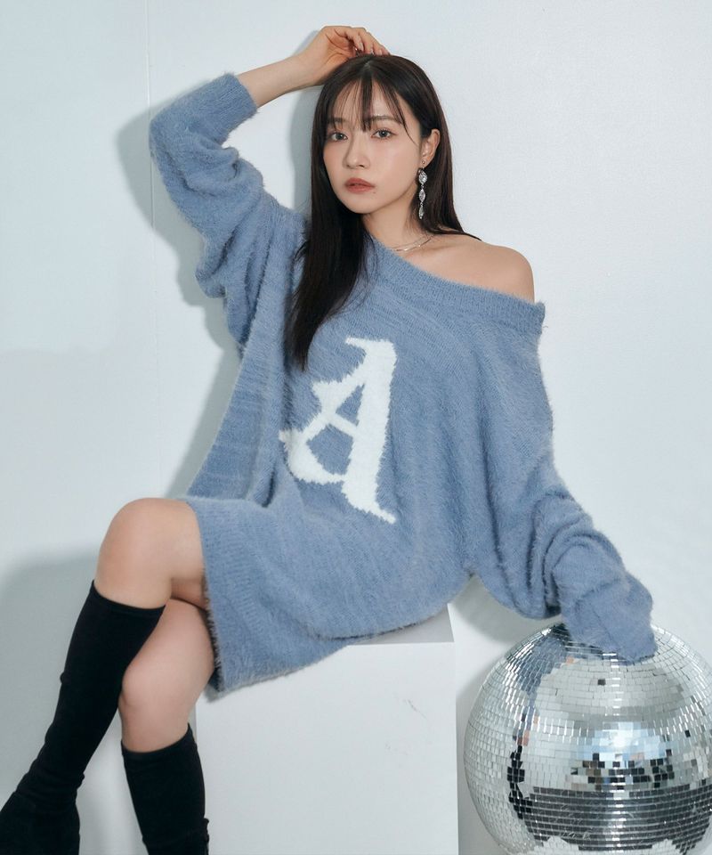 ANDGEEBEE(アンジービー)の「UNISEX ショルダージップシャギーニット(Tops)」